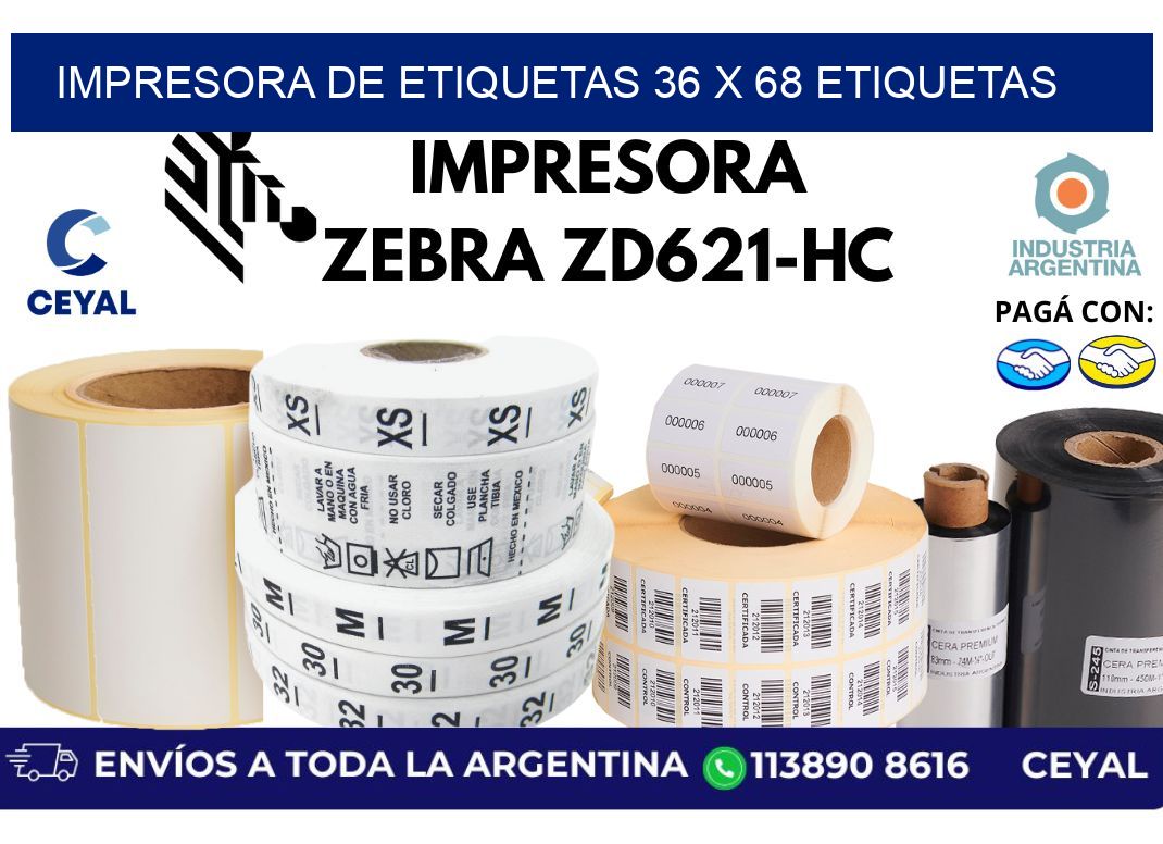 impresora de etiquetas 36 x 68 etiquetas