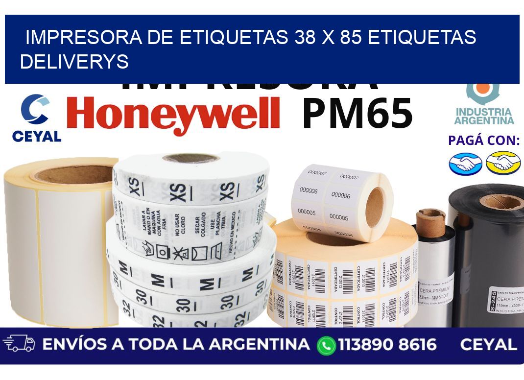 impresora de etiquetas 38 x 85 etiquetas deliverys