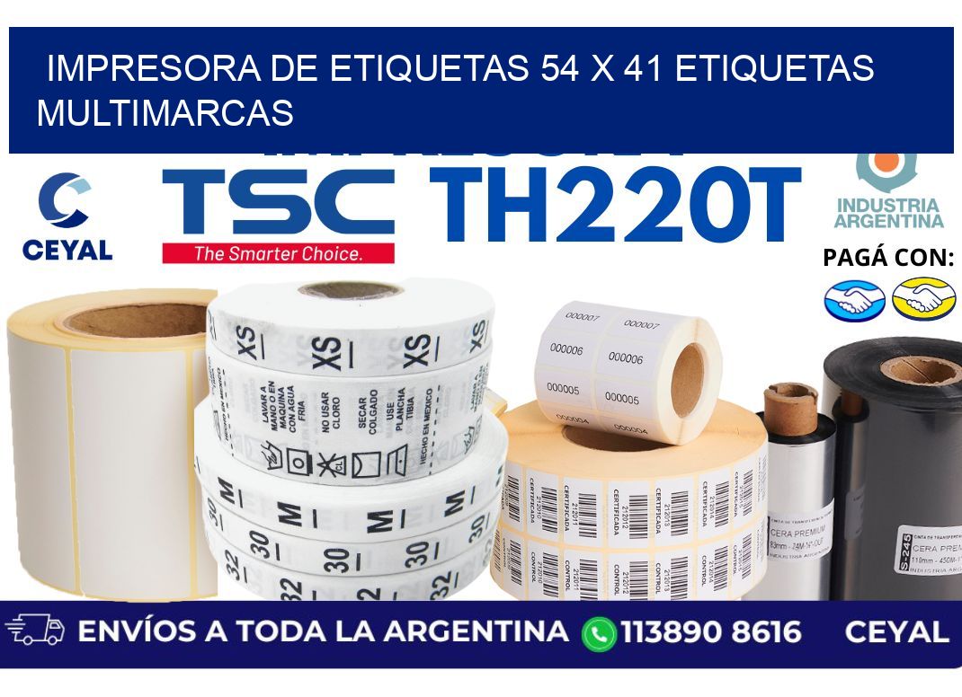 impresora de etiquetas 54 x 41 etiquetas multimarcas