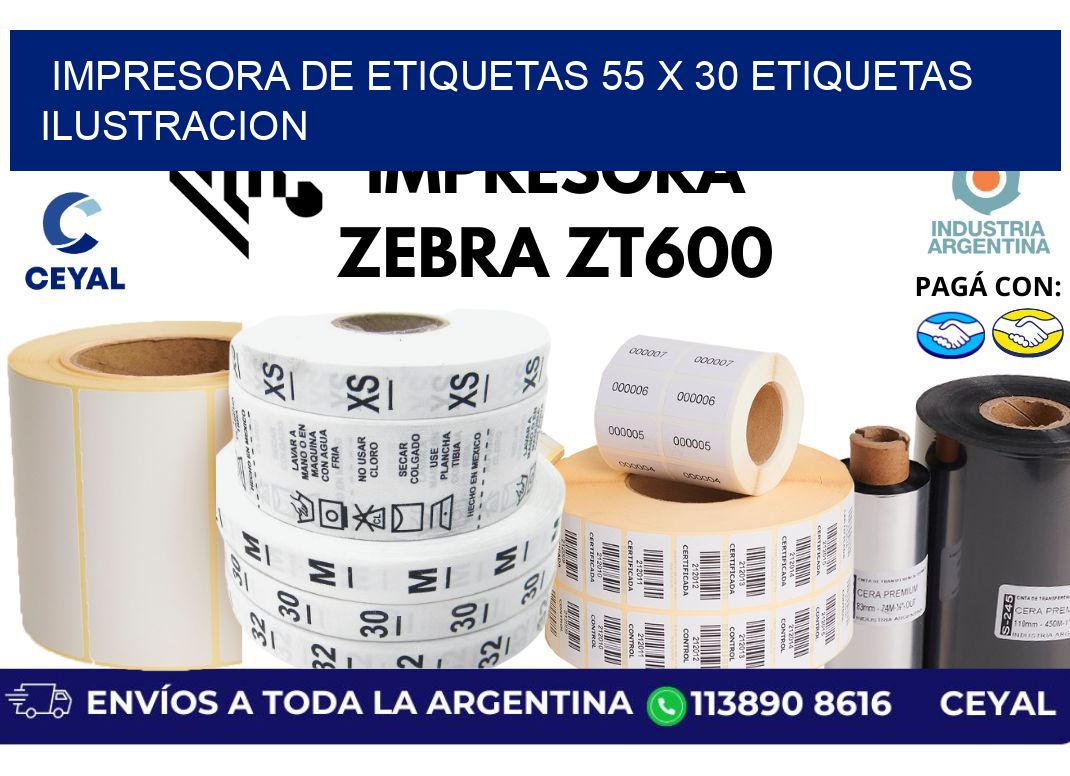 impresora de etiquetas 55 x 30 etiquetas ilustracion