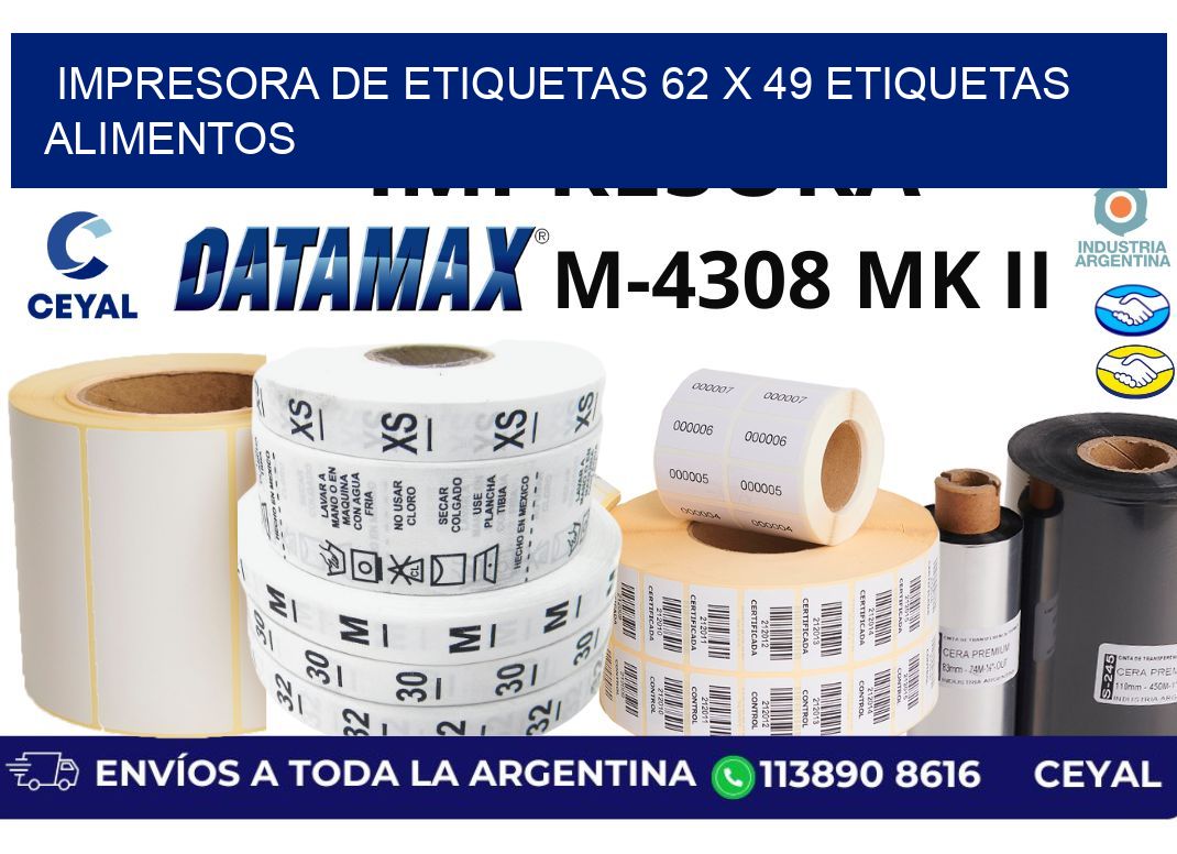 impresora de etiquetas 62 x 49 etiquetas alimentos