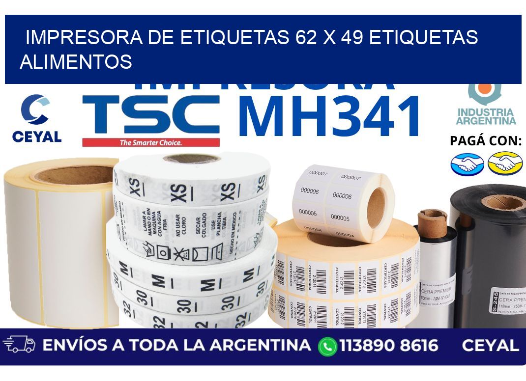 impresora de etiquetas 62 x 49 etiquetas alimentos