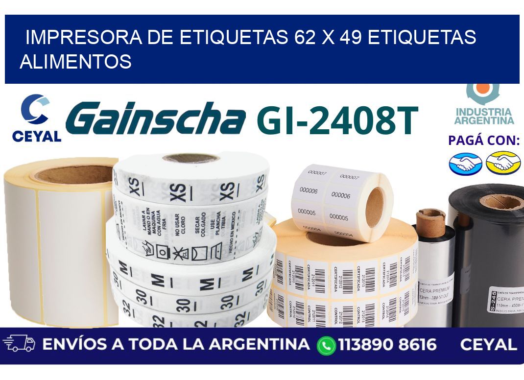 impresora de etiquetas 62 x 49 etiquetas alimentos