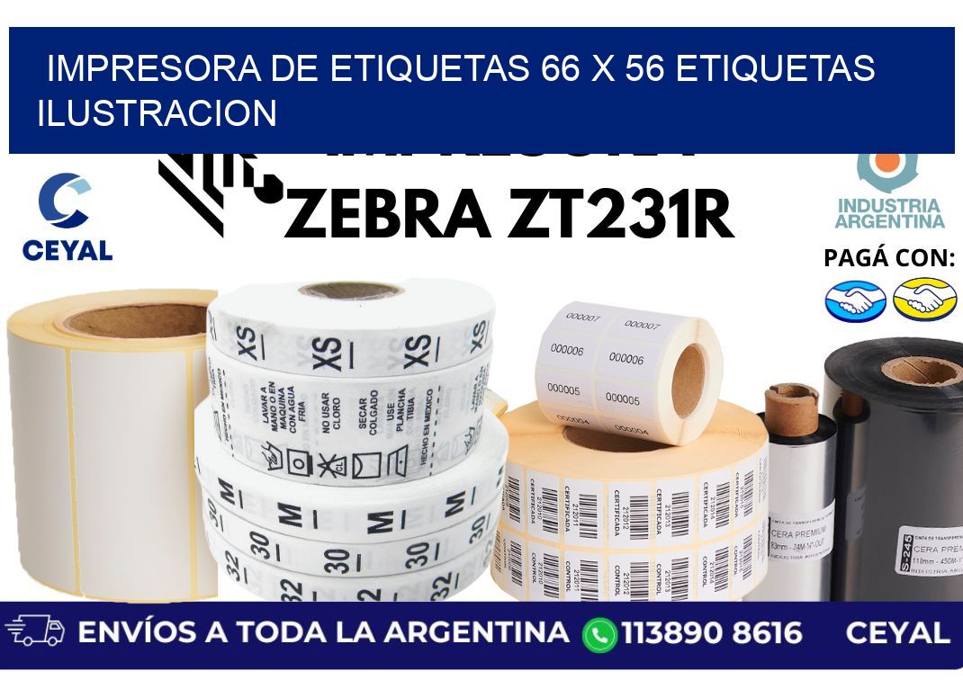 impresora de etiquetas 66 x 56 etiquetas ilustracion