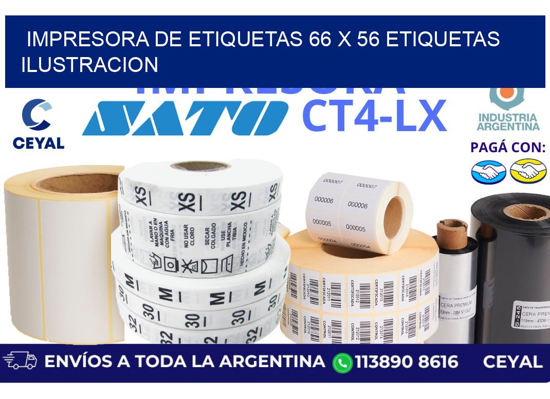 impresora de etiquetas 66 x 56 etiquetas ilustracion