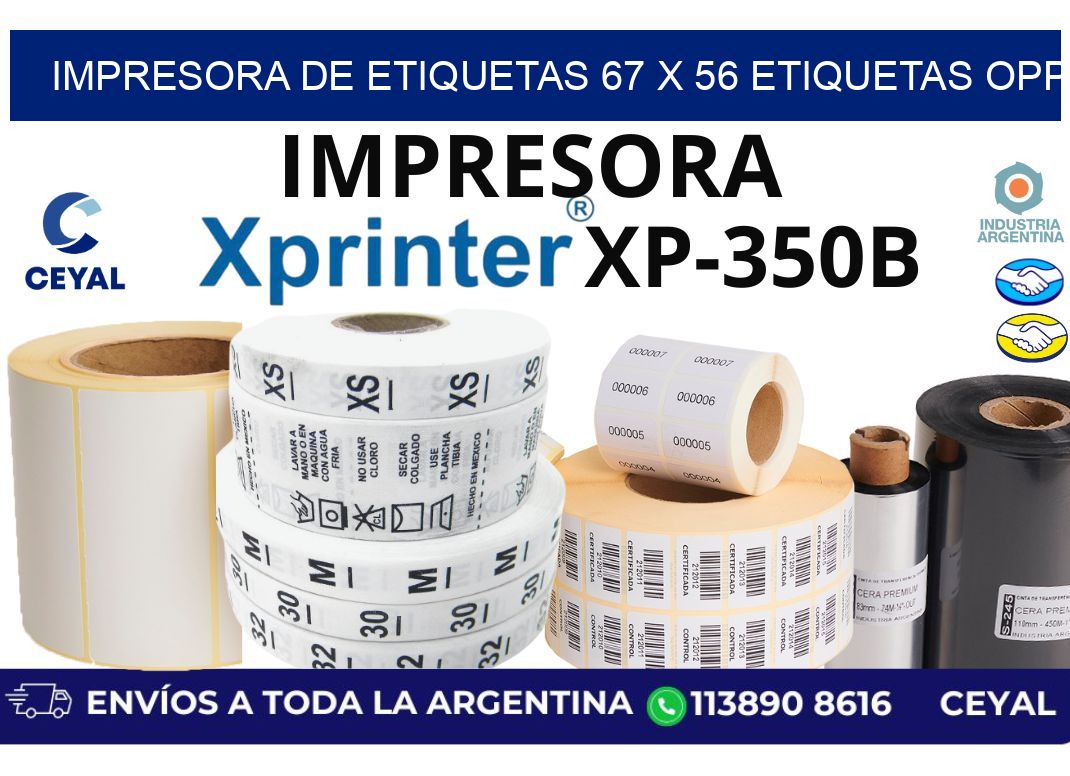 impresora de etiquetas 67 x 56 etiquetas opp