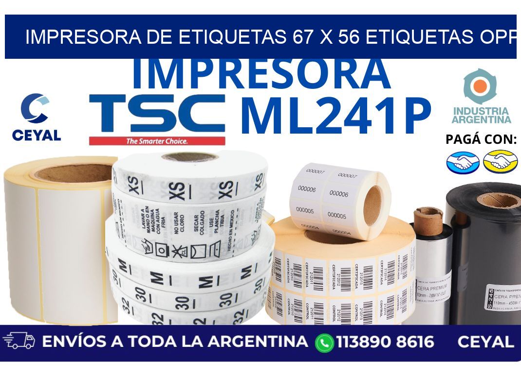 impresora de etiquetas 67 x 56 etiquetas opp