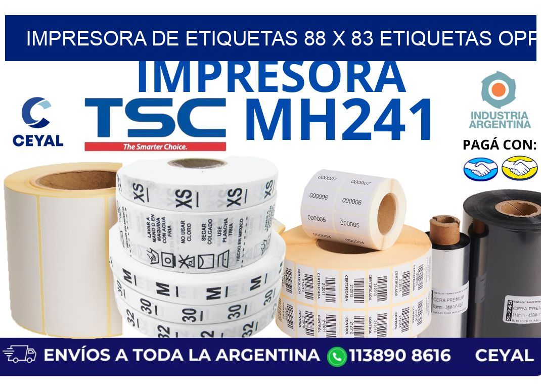 impresora de etiquetas 88 x 83 etiquetas opp
