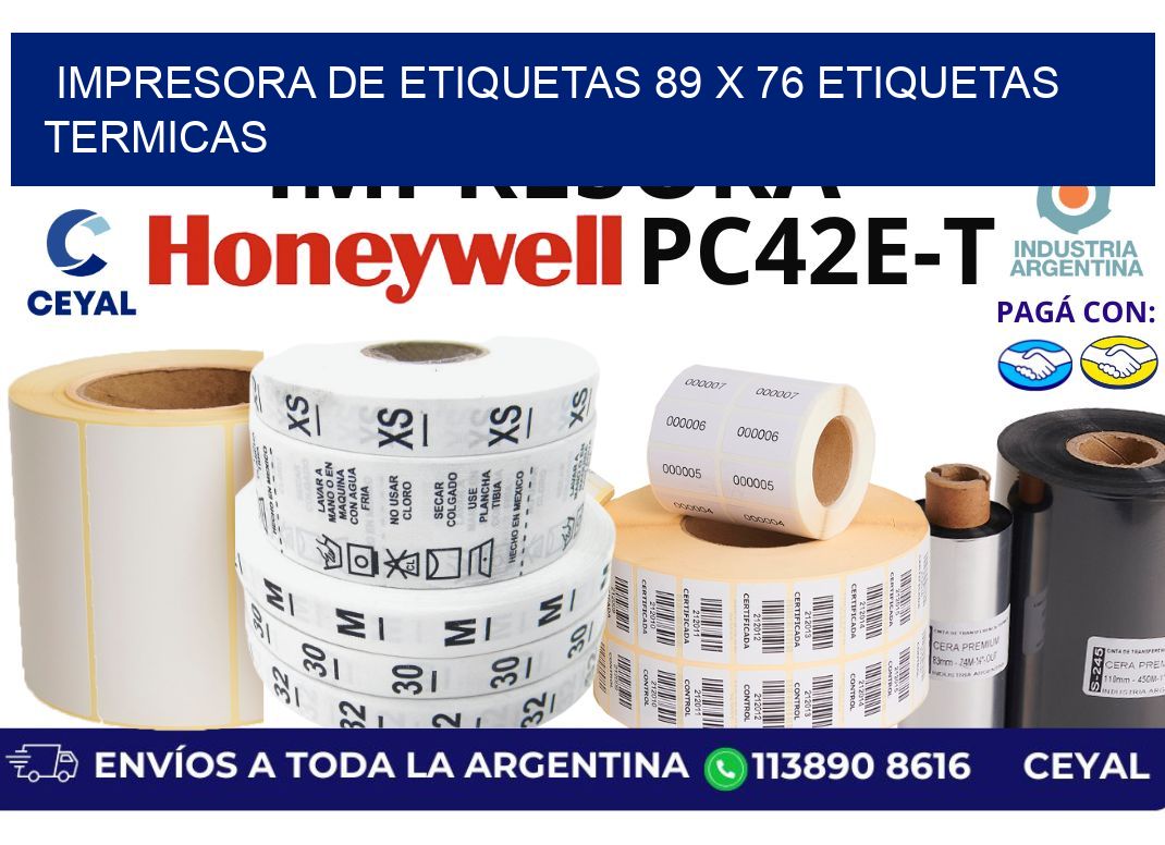 impresora de etiquetas 89 x 76 etiquetas termicas