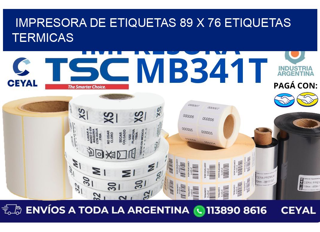 impresora de etiquetas 89 x 76 etiquetas termicas