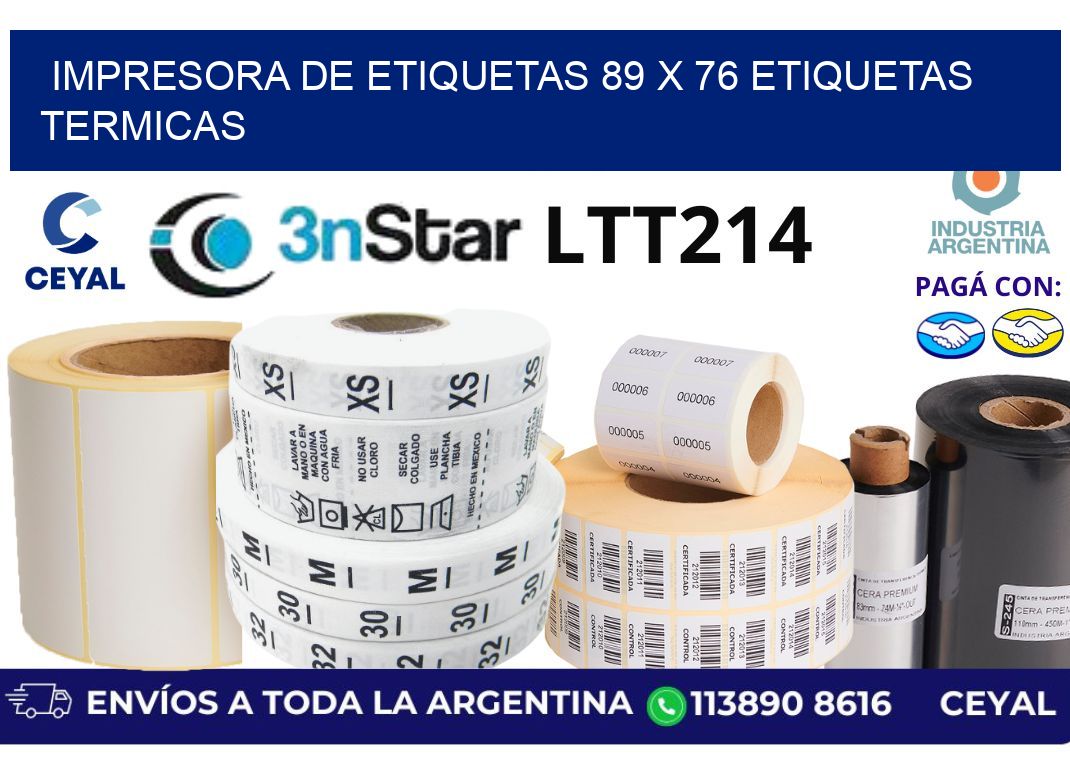 impresora de etiquetas 89 x 76 etiquetas termicas