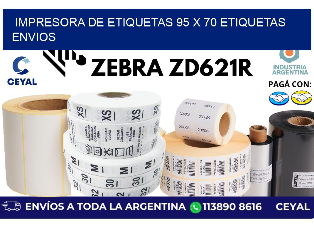 impresora de etiquetas 95 x 70 etiquetas envios