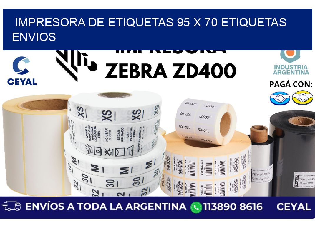 impresora de etiquetas 95 x 70 etiquetas envios