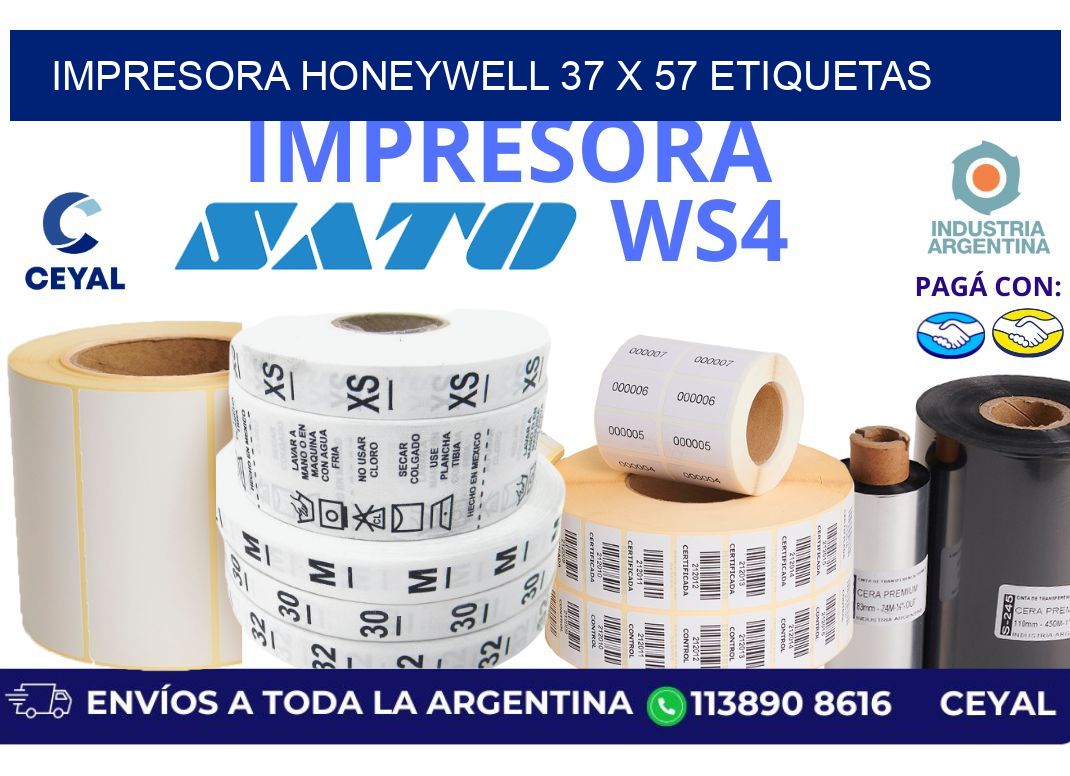 impresora honeywell 37 x 57 etiquetas