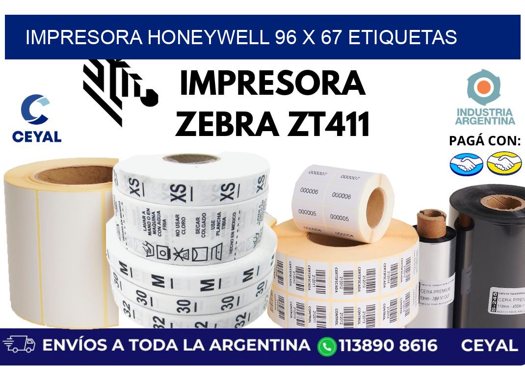 impresora honeywell 96 x 67 etiquetas