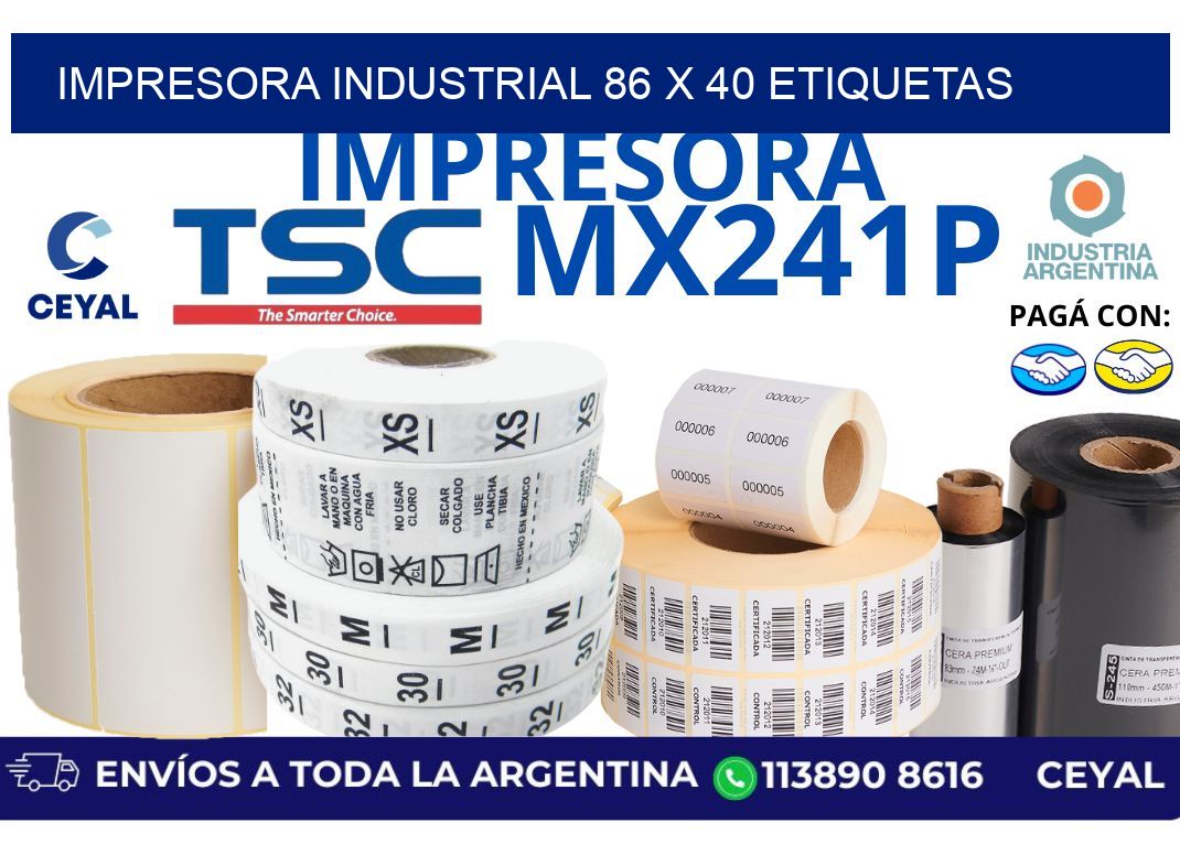 impresora industrial 86 x 40 etiquetas
