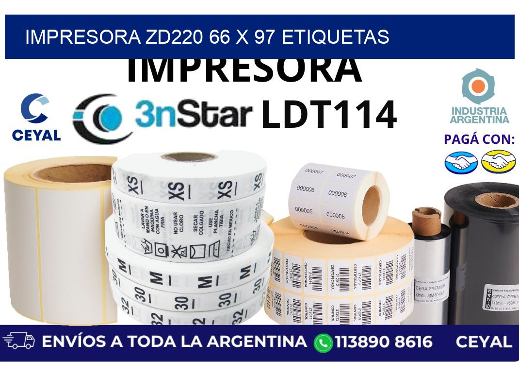 impresora zd220 66 x 97 etiquetas