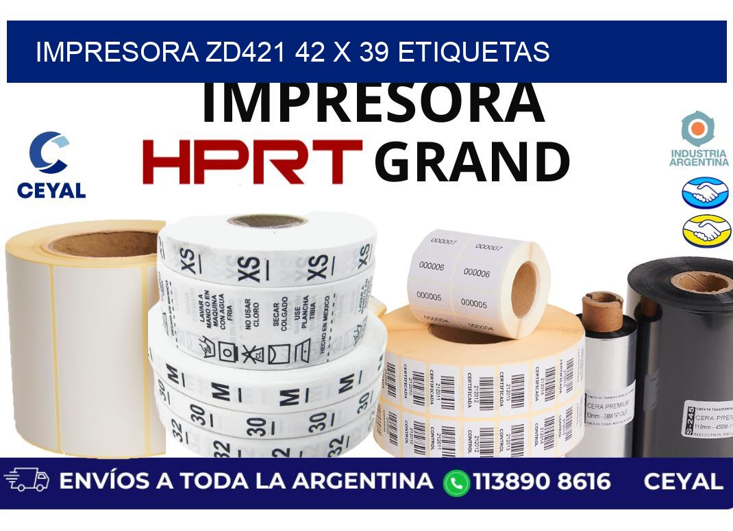 impresora zd421 42 x 39 etiquetas