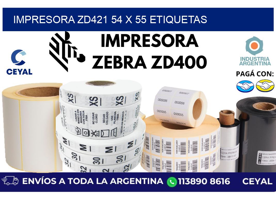 impresora zd421 54 x 55 etiquetas