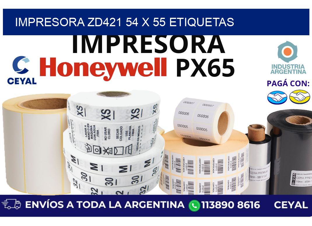 impresora zd421 54 x 55 etiquetas