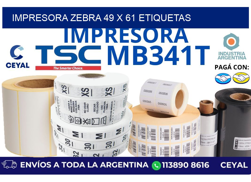 impresora zebra 49 x 61 etiquetas