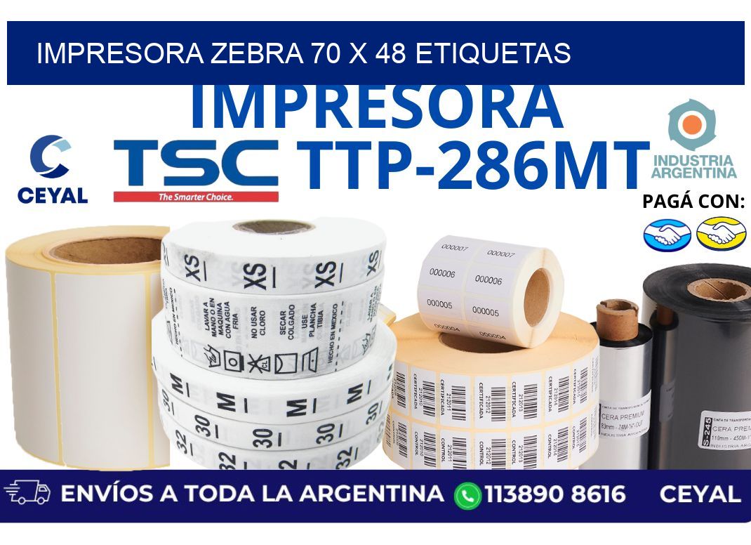 impresora zebra 70 x 48 etiquetas