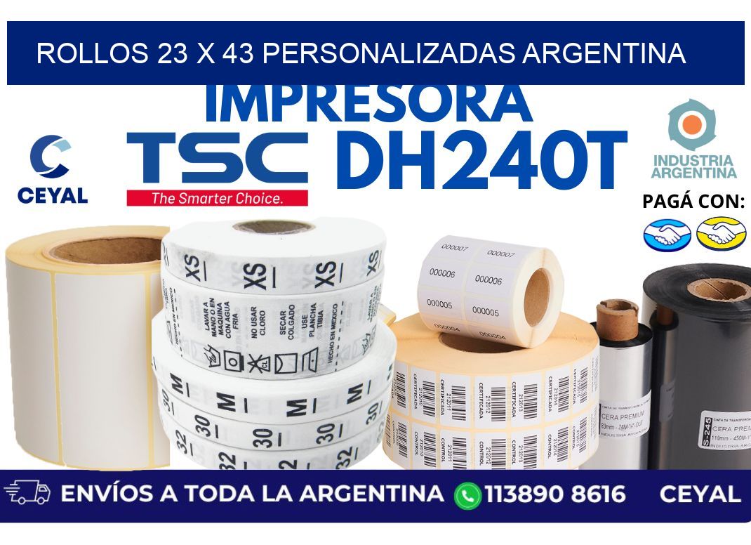 rollos 23 x 43 personalizadas argentina