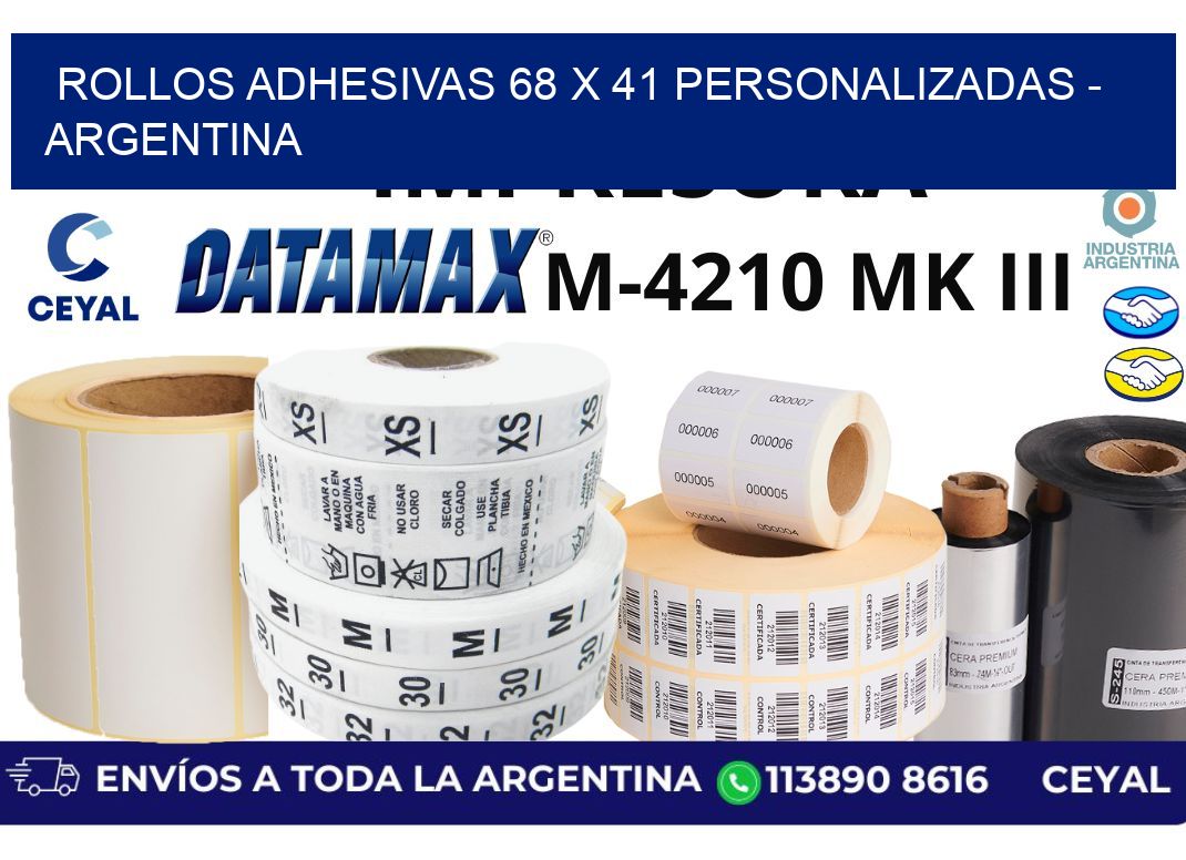 rollos adhesivas 68 x 41 personalizadas – Argentina