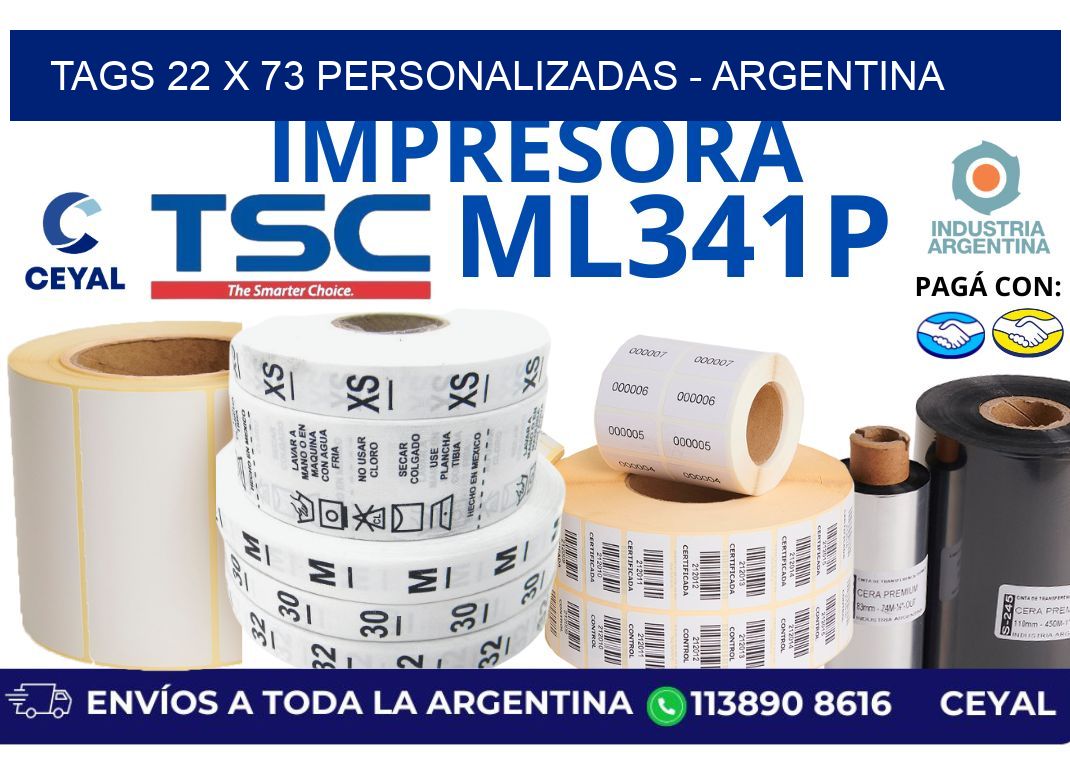 tags 22 x 73 personalizadas - Argentina