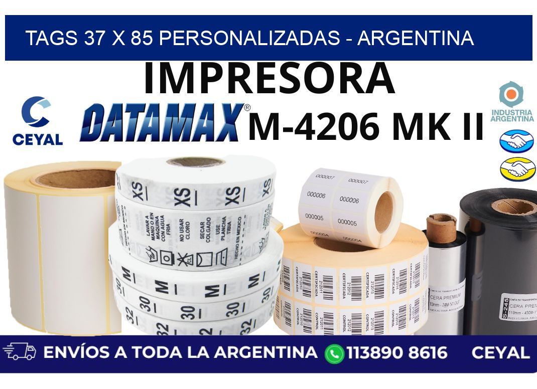 tags 37 x 85 personalizadas - Argentina