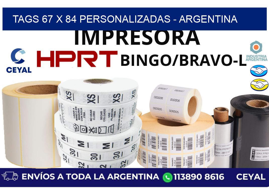 tags 67 x 84 personalizadas - Argentina