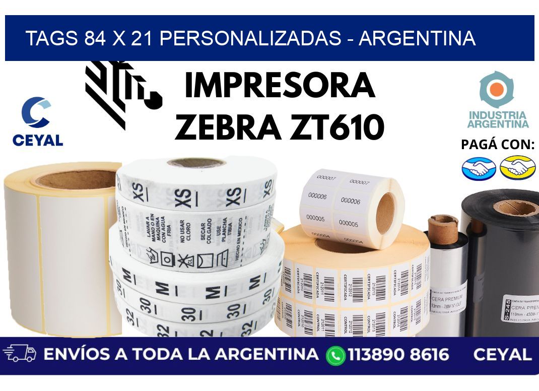 tags 84 x 21 personalizadas - Argentina