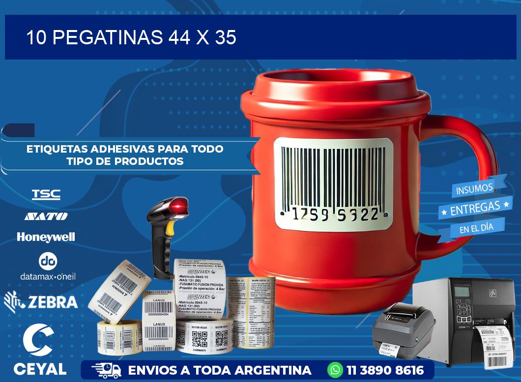 10 PEGATINAS 44 x 35