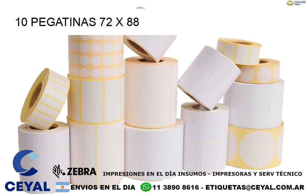 10 PEGATINAS 72 x 88