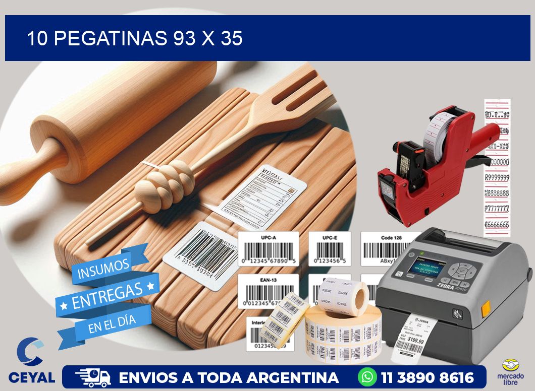 10 PEGATINAS 93 x 35