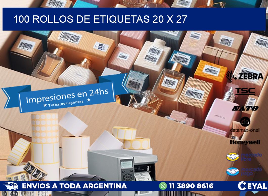 100 ROLLOS DE ETIQUETAS 20 x 27