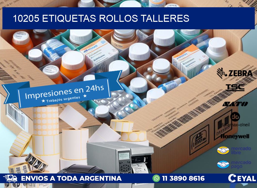 10205 etiquetas rollos TALLERES