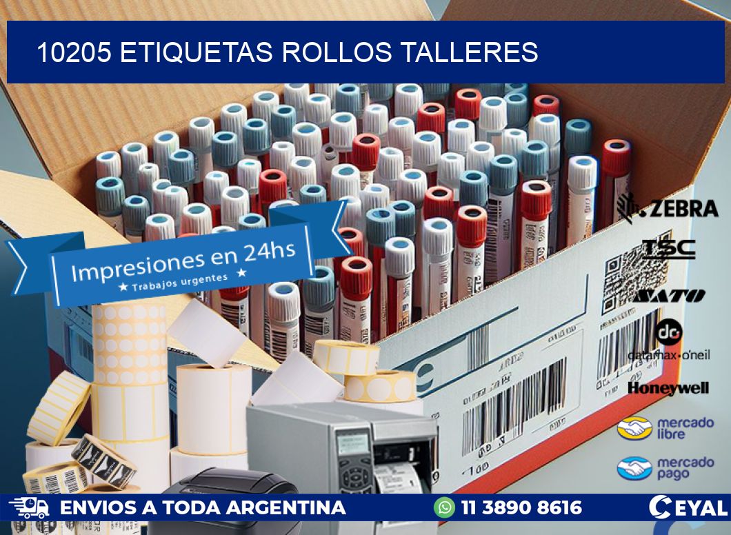10205 etiquetas rollos TALLERES