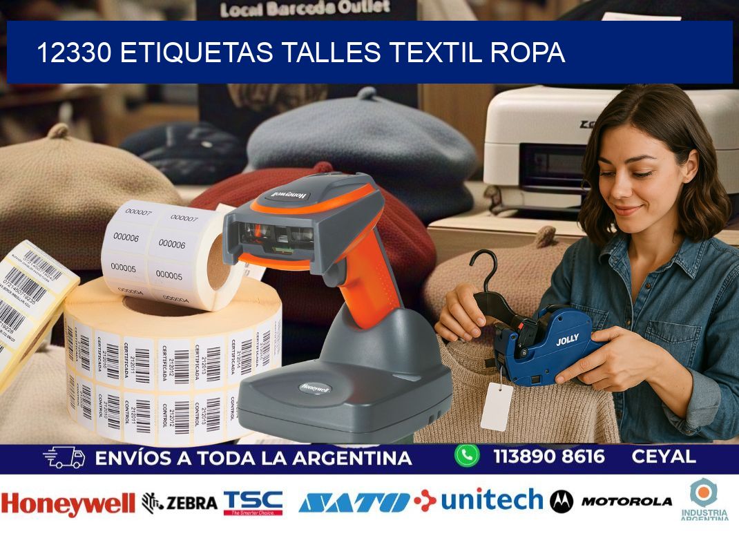 12330 ETIQUETAS TALLES TEXTIL ROPA