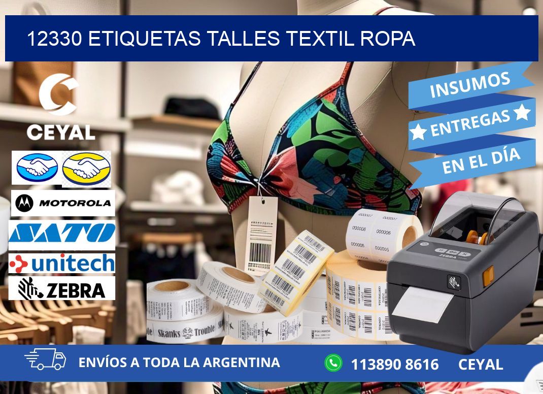 12330 ETIQUETAS TALLES TEXTIL ROPA