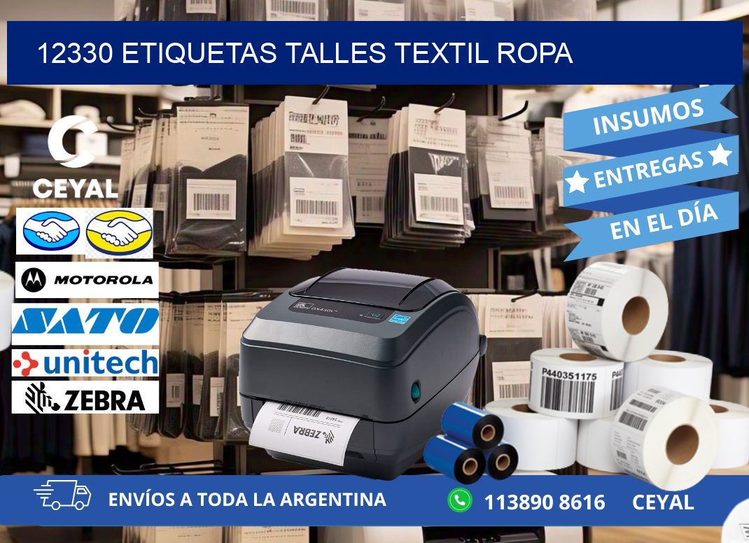 12330 ETIQUETAS TALLES TEXTIL ROPA