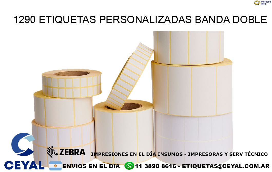 1290 Etiquetas personalizadas banda doble