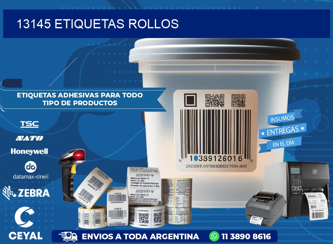 13145 etiquetas rollos