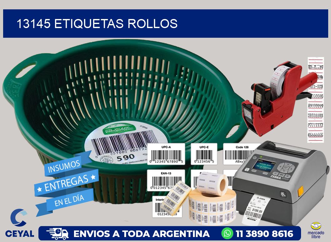 13145 etiquetas rollos