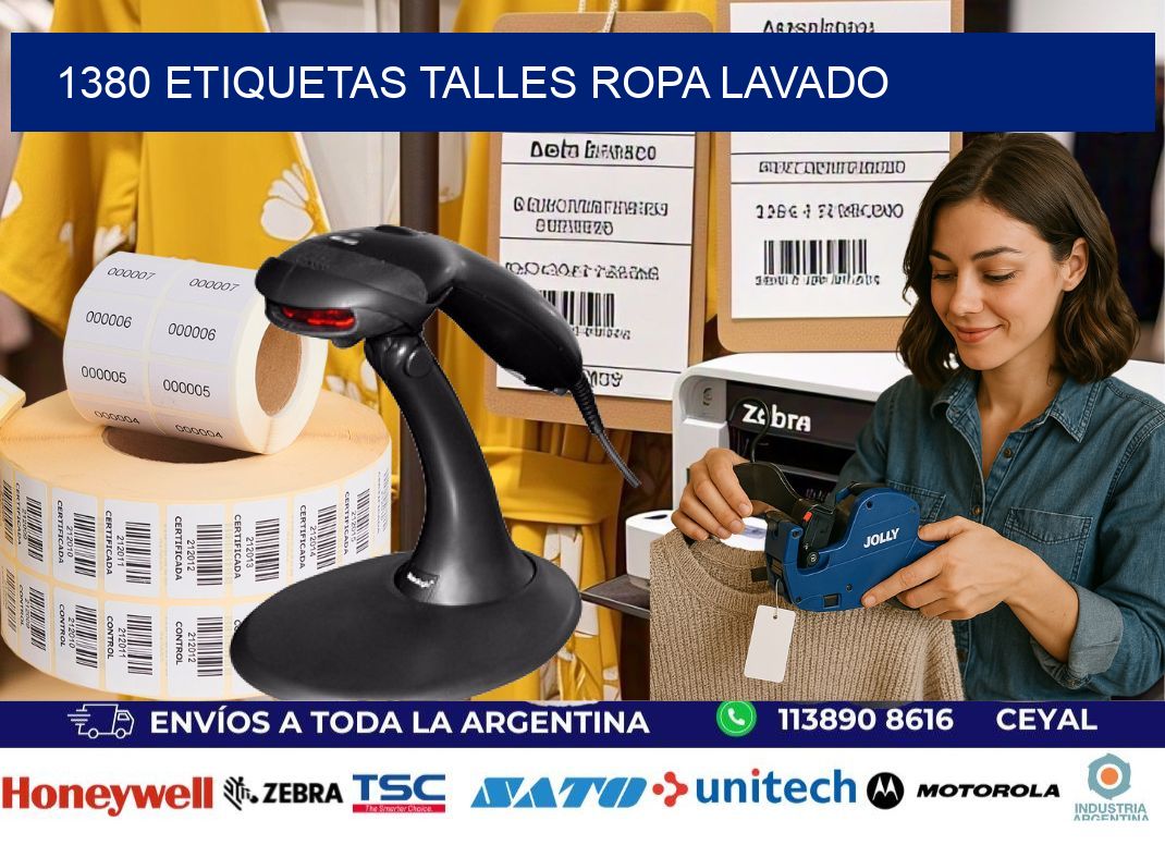 1380 ETIQUETAS TALLES ROPA LAVADO