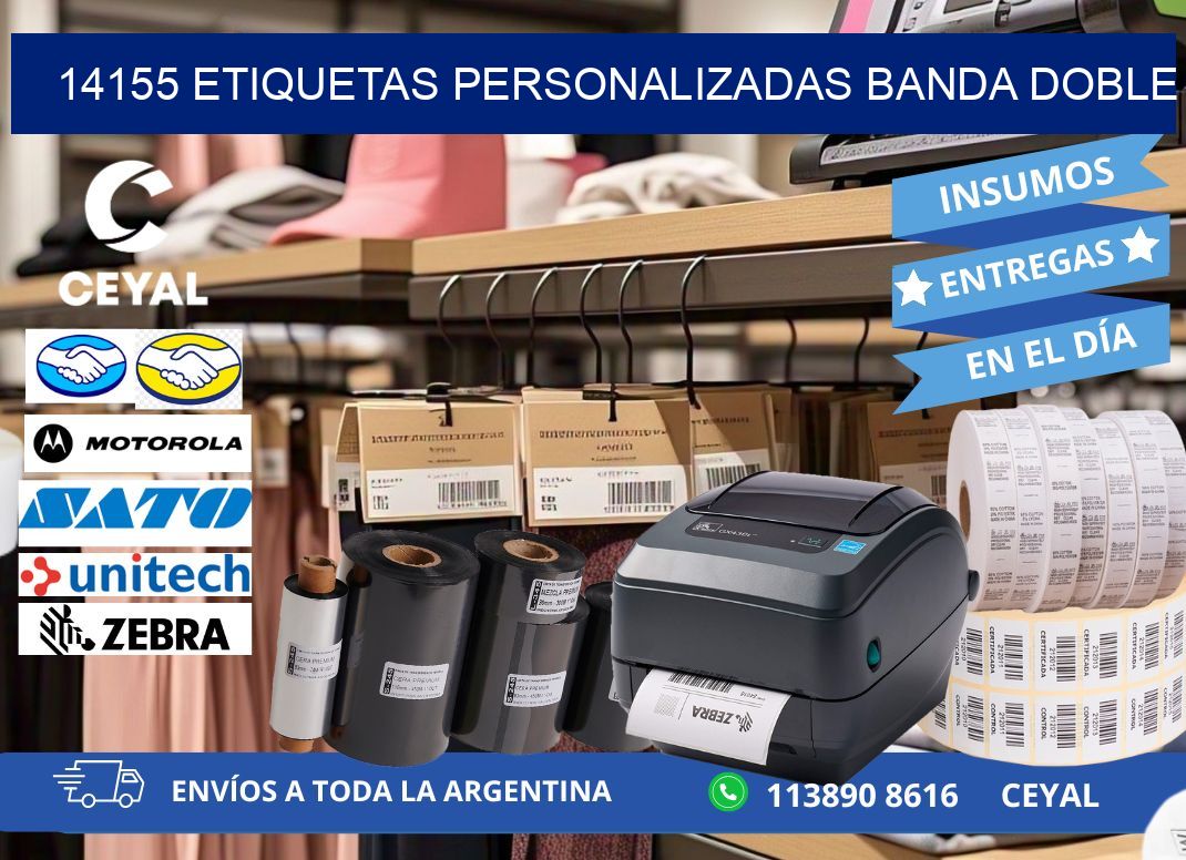 14155 Etiquetas personalizadas banda doble