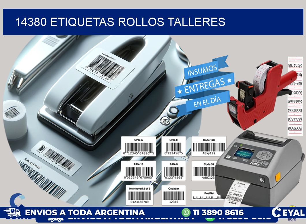14380 etiquetas rollos TALLERES