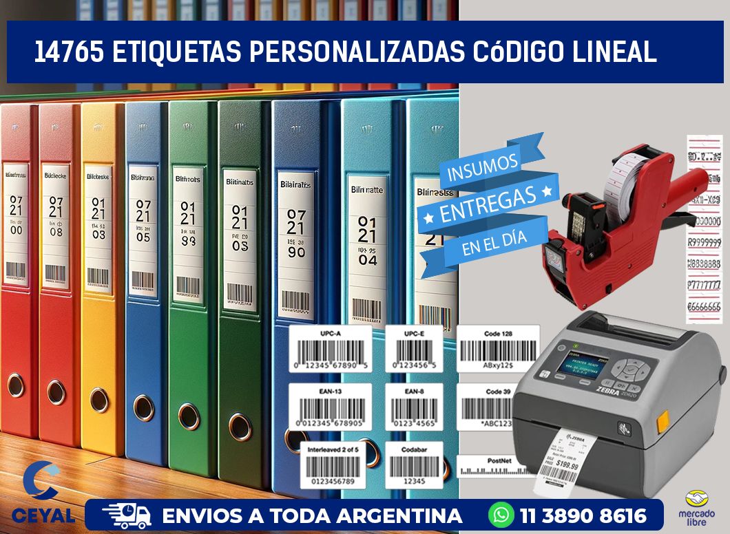 14765 Etiquetas personalizadas código lineal