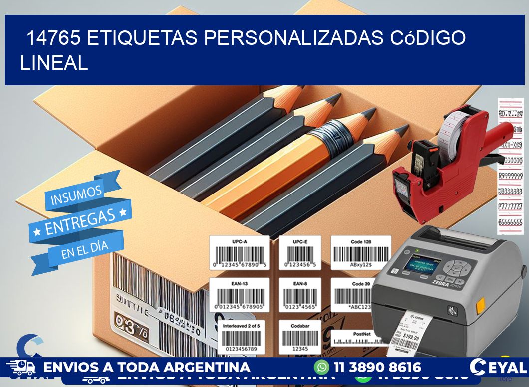 14765 Etiquetas personalizadas código lineal