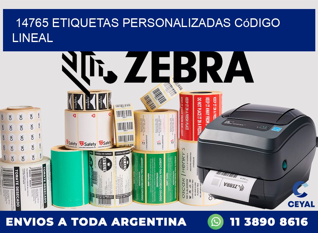 14765 Etiquetas personalizadas código lineal